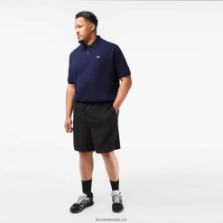 Lacoste pantaloni scurți căptușiți cu tricou sport relaxed fit - marimi mari - mari 0H6PD41445 bărbați negru 031