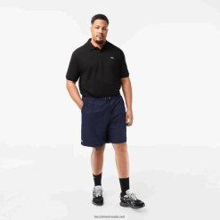 Lacoste pantaloni scurți căptușiți cu tricou sport relaxed fit - marimi mari - mari 0H6PD41447 bărbați bleumarin 166