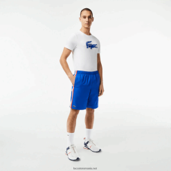 Lacoste pantaloni scurți de tenis din poliester reciclat 0H6PD418 bărbați albastru kxb