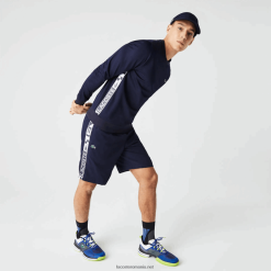Lacoste pantaloni scurți de tenis din tafta sport 0H6PD41334 bărbați bleumarin 166