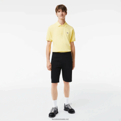 Lacoste pantaloni scurți din amestec de bumbac elastic 0H6PD41390 bărbați negru 031