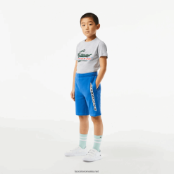 Lacoste pantaloni scurți din bumbac organic cu branding contrastant 0H6PD43087 băieți albastru kxb