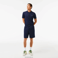 Lacoste pantaloni scurți din țesătură diamant solid pentru tenis sport 0H6PD41441 bărbați bleumarin 166
