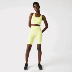 Lacoste pantaloni scurți pentru biciclete sport 0H6PD42655 femei galben verde strălucitor bzc