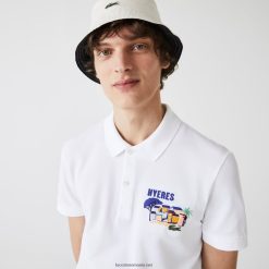 Lacoste Polo brodat din bumbac piqué, cu potrivire regulată 0H6PD4922 bărbați alb 001
