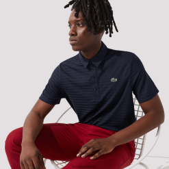 Lacoste Polo de golf cu textura sport respirabilă 0H6PD470 bărbați bleumarin 166