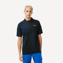 Lacoste polo de tenis sport slim fit fără cusături 0H6PD4770 bărbați negru albastru 985