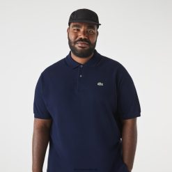 Lacoste polo din bumbac petit pique - plus size - mare 0H6PD4171 bărbați bleumarin 166