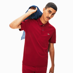 Lacoste polo din bumbac pima cu fit regulat 0H6PD4258 bărbați bordeaux 476