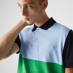 Lacoste Polo din piqué colorblock cu potrivire obișnuită 0H6PD4868 bărbați verde bleumarin deschis 16f