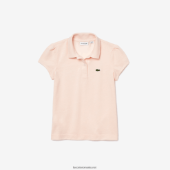 Lacoste polo mini piqué cu guler festonat 0H6PD43127 fetelor cpm roz deschis