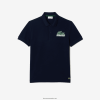 Lacoste polo mini-pique din bumbac 0H6PD4100 bărbați bleumarin 166