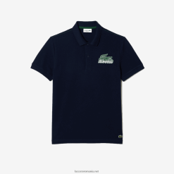 Lacoste polo mini-pique din bumbac 0H6PD4100 bărbați bleumarin 166