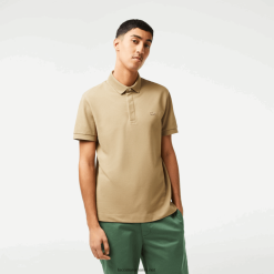 Lacoste polo smart paris din bumbac elastic piqué 0H6PD4124 bărbați bej cb8