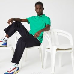 Lacoste polo smart paris din bumbac elastic piqué 0H6PD4907 bărbați verde ldm