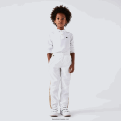 Lacoste polo tip petit pique cu potrivire regulată 0H6PD42944 copii alb 001