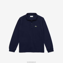 Lacoste polo tip petit pique cu potrivire regulată 0H6PD42946 copii bleumarin 166
