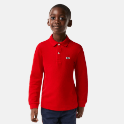 Lacoste polo tip petit pique cu potrivire regulată 0H6PD42952 copii roșu 240