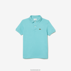 Lacoste polo tip petit pique cu potrivire regulată 0H6PD42999 copii turcoaz bvg