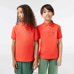 Lacoste polo tip petit pique cu potrivire regulată 0H6PD43007 copii portocaliu 02k