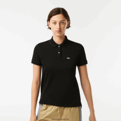 Lacoste polo tip petit pique din bumbac moale cu potrivire regulată 0H6PD42364 femei negru 031