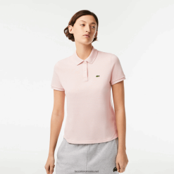 Lacoste polo tip petit pique din bumbac moale cu potrivire regulată 0H6PD42495 femei roz deschis ady