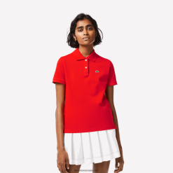 Lacoste polo tip petit pique din bumbac moale cu potrivire regulată 0H6PD42502 femei roșu s5h