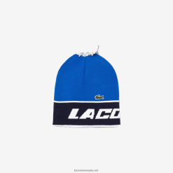 Lacoste pom-pom și beanie color-block 0H6PD42914 femei bleumarin alb st1