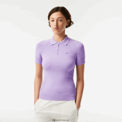 Lacoste pulover din tricot cu fermoar 0H6PD42637 femei Gfu violet