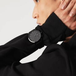 Lacoste Replay ceas cu curea din piele neagră 0H6PD42318 bărbați negru 000