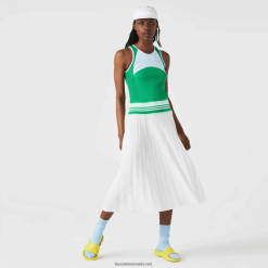 Lacoste rochie cu pliuri colorblock top 0H6PD42497 femei albastru verde alb 2c5