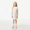 Lacoste rochie polo din bumbac 0H6PD43082 fetelor alb 001