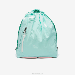 Lacoste rucsac pliabil din nailon cu bandă de marcă 0H6PD42056 femei seringat fluor lotus k10