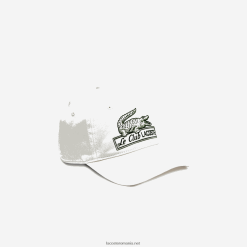 Lacoste șapcă cu imprimeu croco vintage 0H6PD42897 femei alb 70v