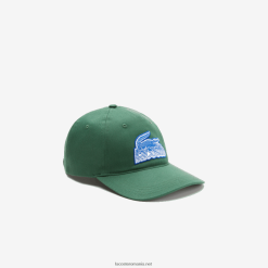 Lacoste șapcă cu marca cu plasture crocodil 0H6PD42147 bărbați verde 132