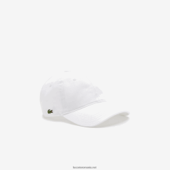 Lacoste șapcă din twill din bumbac organic 0H6PD42180 bărbați alb 001