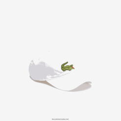 Lacoste șapcă reglabilă din twill din bumbac organic 0H6PD42139 bărbați alb 001