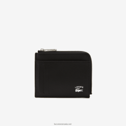 Lacoste suport card cu fermoar cu inscripție în contrast 0H6PD42134 bărbați negru 000