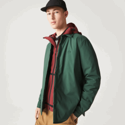 Lacoste supracămașă rezistentă la apă 0H6PD41570 bărbați verde 5hx