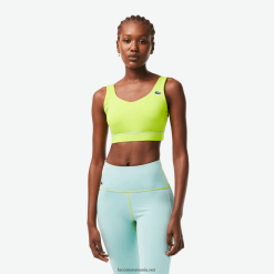 Lacoste sutien sport din poliester reciclat ultra-uscat 0H6PD42454 femei galben verde yiz