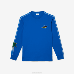 Lacoste tricou cu bandă de marcă 0H6PD4722 bărbați albastru k1q
