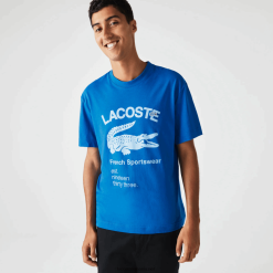 Lacoste tricou cu crocodil, cu crocodil relaxat 0H6PD4700 bărbați albastru k1q