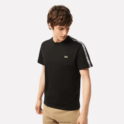 Lacoste tricou cu dungi cu logo cu ajustare regulată 0H6PD445 bărbați negru 031
