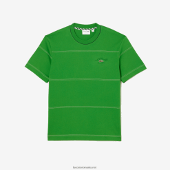 Lacoste tricou cu dungi din jerseu din bumbac organic 0H6PD4184 bărbați verde l94