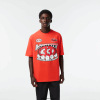 Lacoste tricou cu imprimeu din jerseu de bumbac, cu talie lejeră 0H6PD4145 bărbați portocaliu 02k