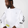 Lacoste tricou cu imprimeu lejer 0H6PD4796 bărbați alb 001