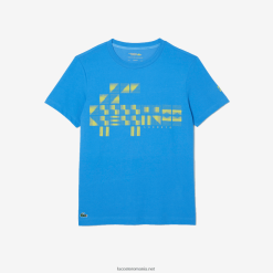 Lacoste tricou cu imprimeu sport x novak djokovic 0H6PD4605 bărbați albastru 4x