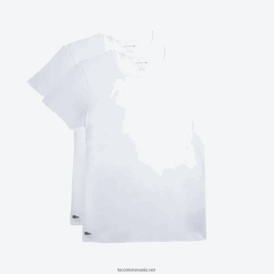 Lacoste Tricou de lounge din bumbac cu gât crew, pachet de 2 0H6PD41542 bărbați alb 001