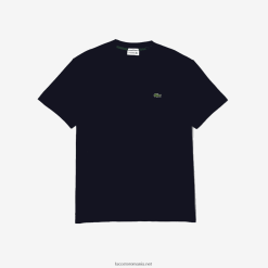 Lacoste tricou din bumbac organic cu decolteu 0H6PD496 bărbați bleumarin 166