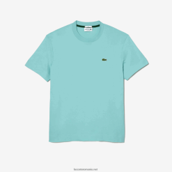 Lacoste tricou din bumbac organic cu decolteu 0H6PD497 bărbați mentă lgf